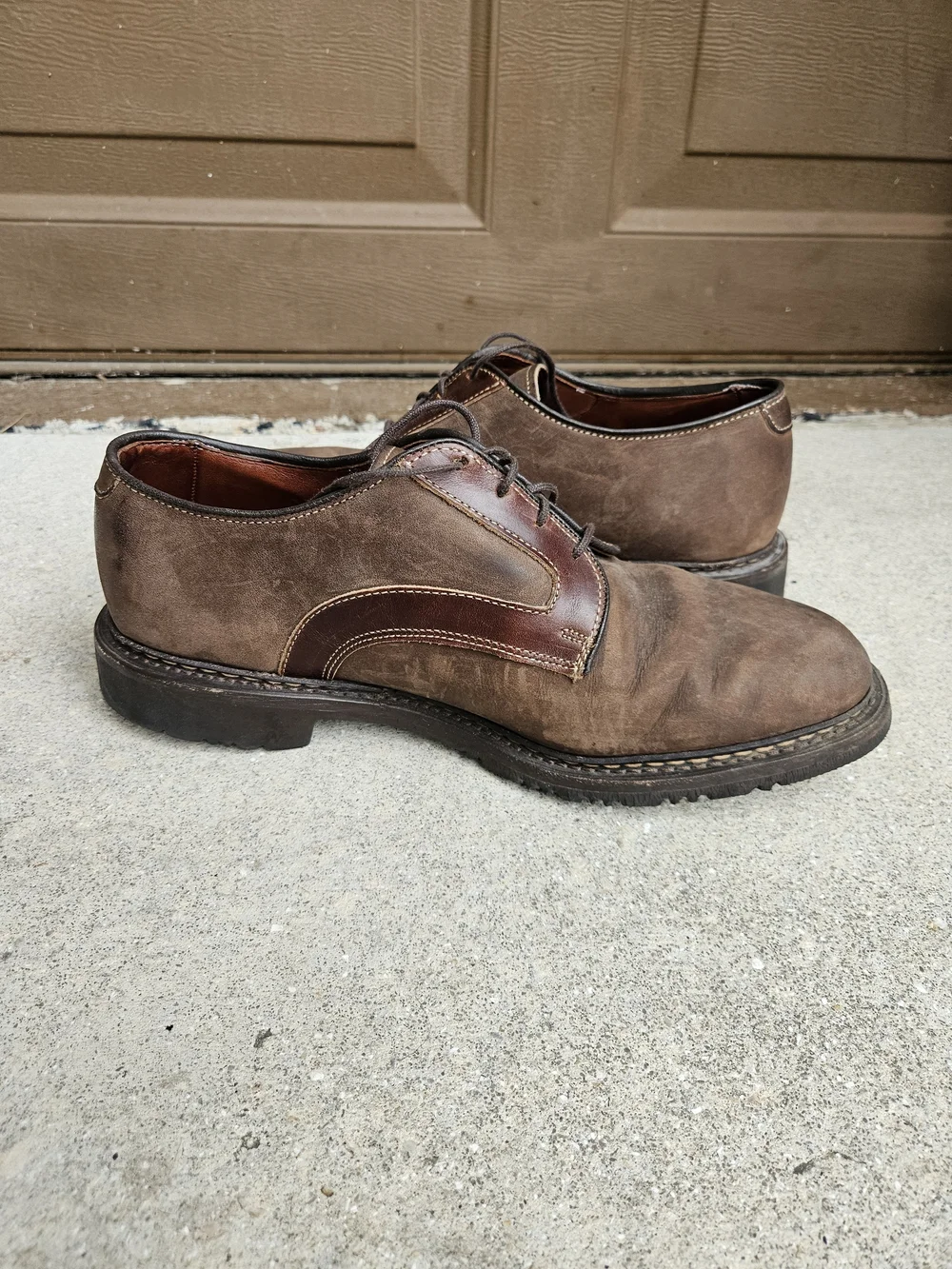 Allen Edmonds Berkshire Welted Brown Suede Leather Derby Shoes Men's 8 EEE